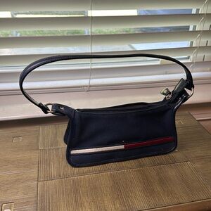 Tommy Hilfiger Navy Blue with Red/White/Center Stripe‎. Canvas Small Purse